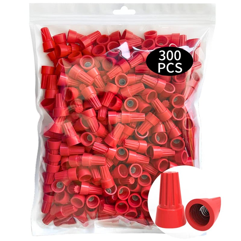 ZIPCCI 300 Pcs Electrical Wire Connectors, Red Wire Caps Screw Terminals Twist Nuts Connection - Image 1